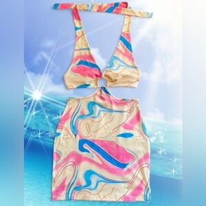 Y2K inspired wrap top mini dress